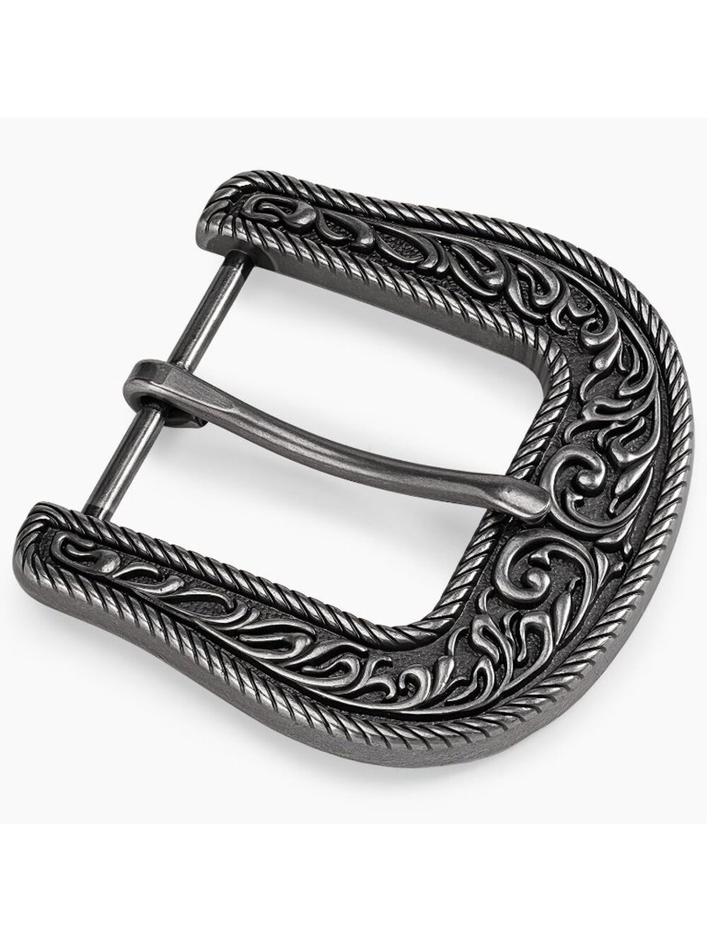 Mens Western Antique Silver Filigree Swirl Engraved Replacement Belt Buckle 1.5"